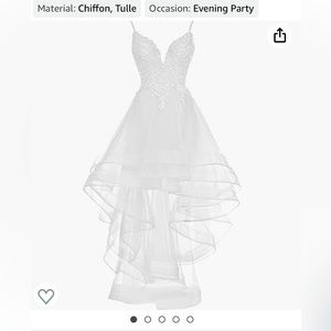 Elegant White Evening Party Dress